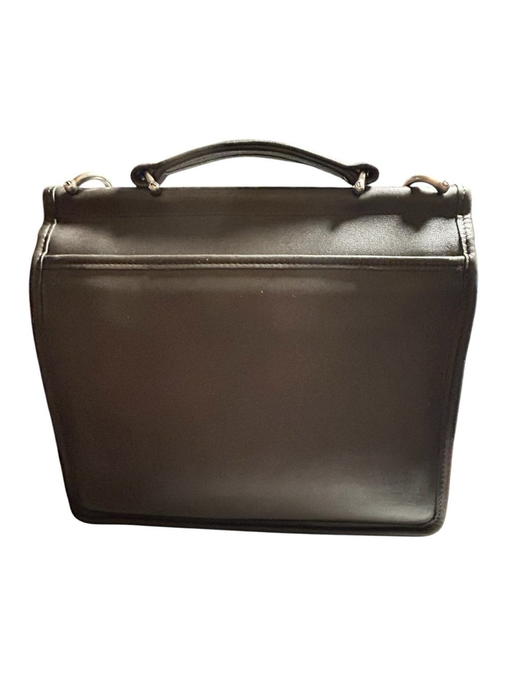 Vintage Coach Willis Bag 9927 Dark Gray Leather Crossbody Turlock Satchel - Picture 4 of 11